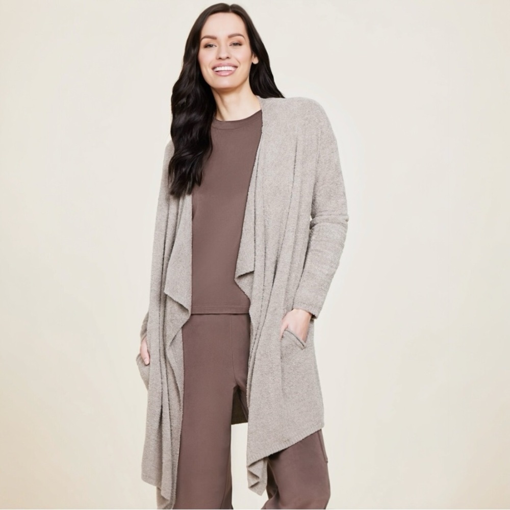 Barefoot Dreams Cozychic Lite Island Cardigan In Nickel Size XL